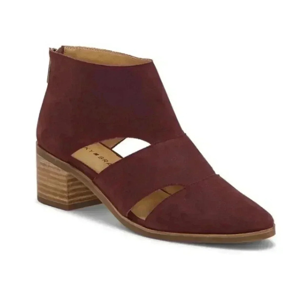 NWT Lucky Brand Cutout Booties LK-Ralwan sugar red barclay size 5.5 medium - Picture 1 of 8